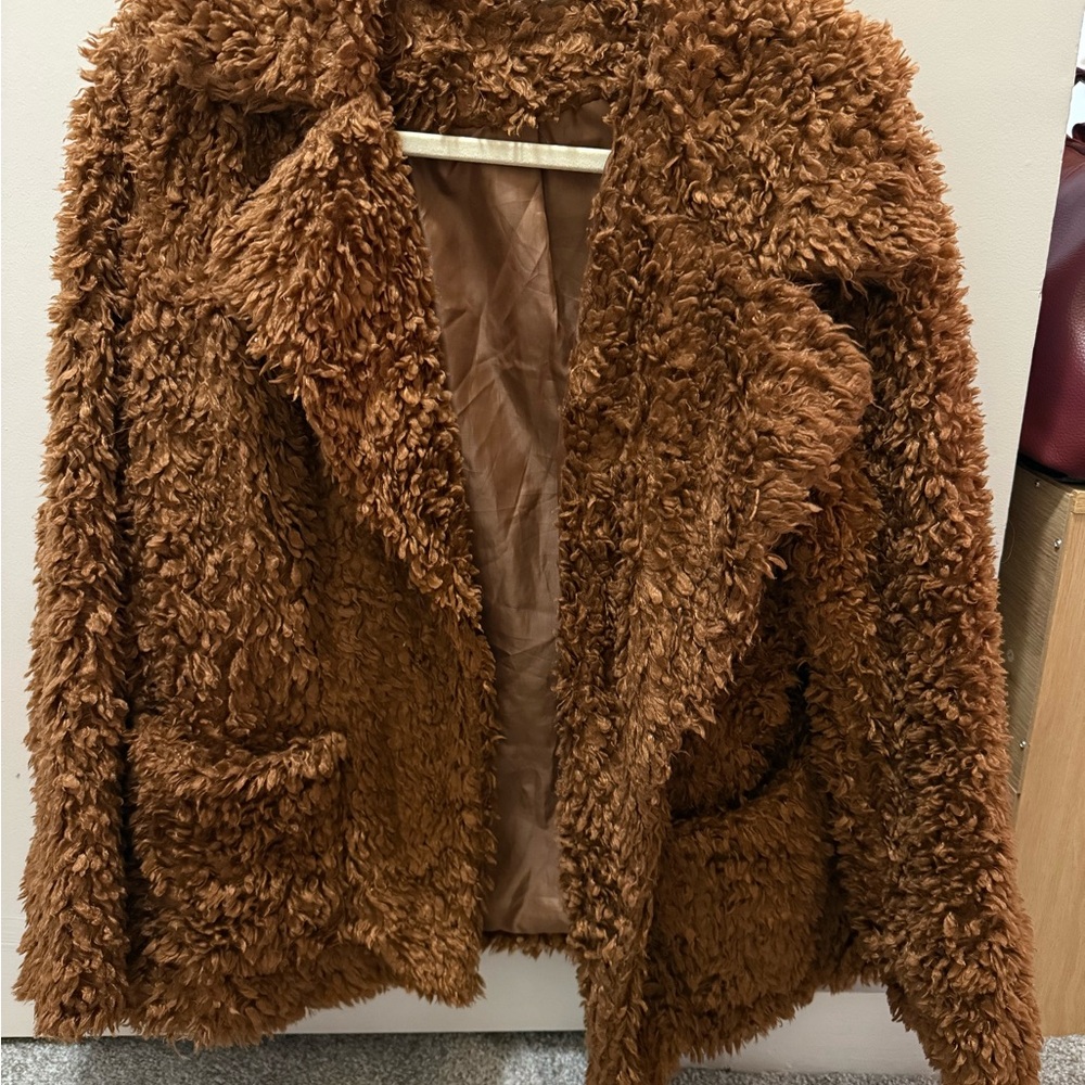 Divided Tan Teddy Jacket